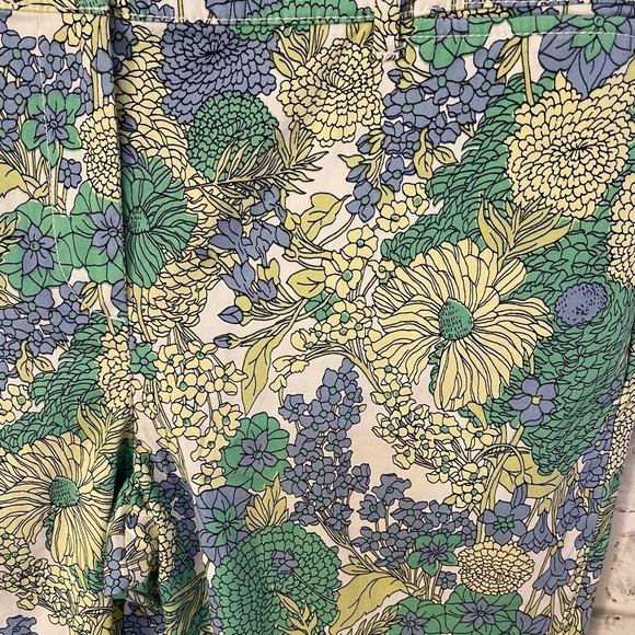Women’s Talbots PERFECT CROP blue/green/yellow floral casual pants Size 6 - Picture 3 of 5